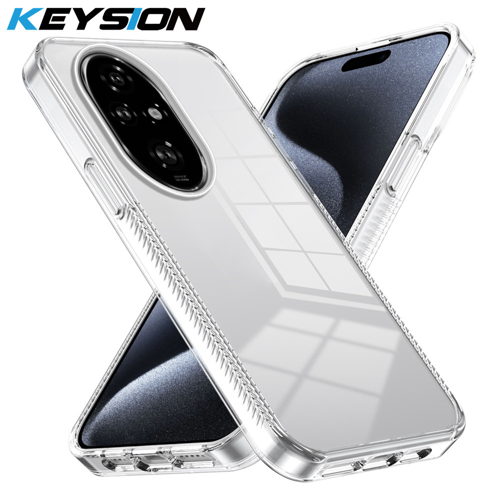 KEYSION กรณีโปร่งใสสําหรับ Honor 200 Pro 5G Soft TPU + PC Anti-slip HD กันกระแทกฝาครอบโทรศัพท์สําหรับ Huawei Honor 200 Lite 5G