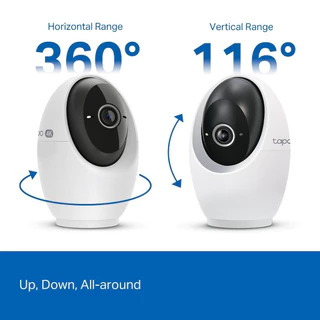 TAPO C260 Pan/Tilt AI Home Security Wi-Fi Camera มุมภาพแนวนอน 360° ในความละเอียด 4K 8MP