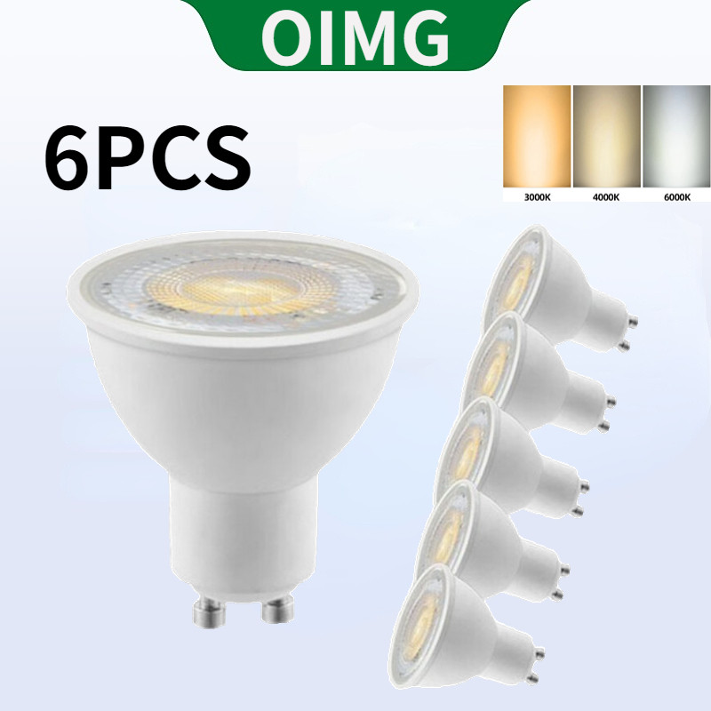 OIMG 6 ชิ้น Led COB Spotlight GU10 5 วัตต์ 7 วัตต์ 9 วัตต์ 38/120 องศาหลอดไฟ 220 โวลต์ในร่ม 3000 พัน 6000 พัน 4000 พันสามสี