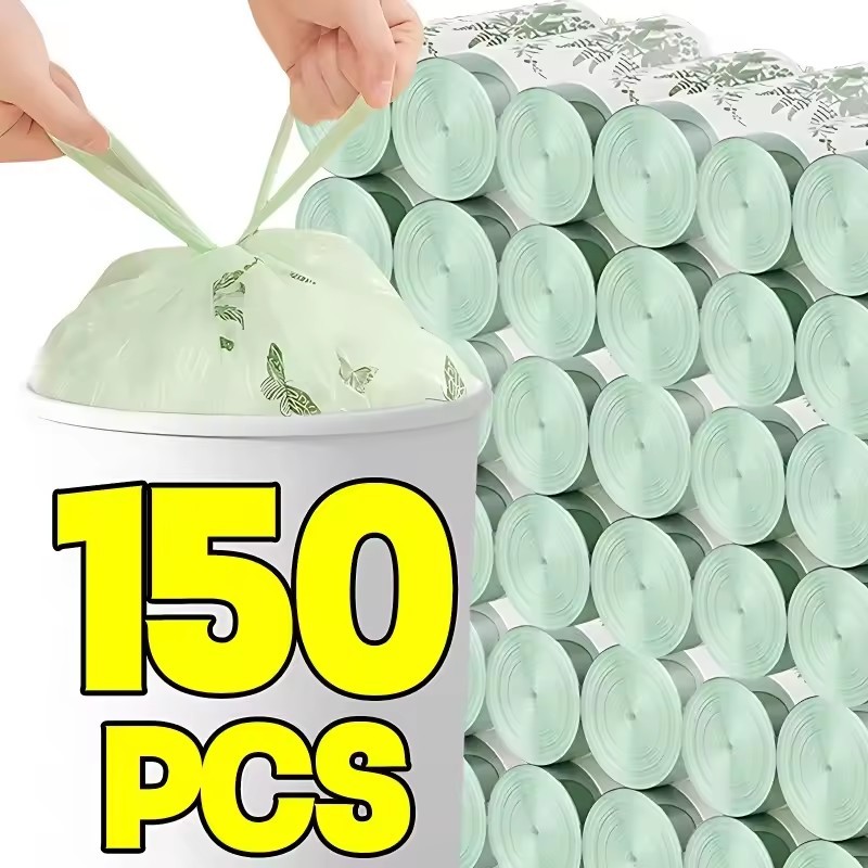 ถุงขยะแบบหูรูดแบบไม่มีหู – ถุงขยะแบบใช้แล้วทิ้งกันรั่วในครัวเรือนเหมาะสําหรับห้องครัวห้องน้ําหอพัก