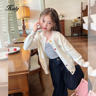 เสื้อผ้าเด็กผู้หญิงเสื้อคาร์ดิแกนถักแบบบางฤดูใบไม้ผลิและฤดูใ…