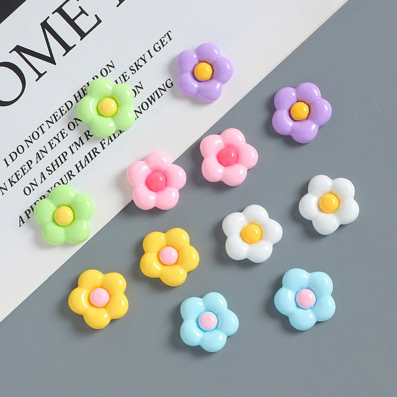 10ชิ้นเคลือบเงาห้ากลีบดอกไม้เรซิ่นสำหรับแฮนด์เมดครีมกาวเคสโทรศัพท์ตู้เย็นสติกเกอร์และวัสดุอุปกรณ์รองเท้า