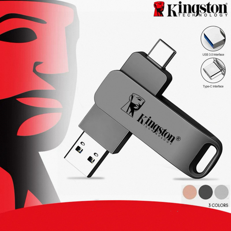 Kingston Pendrive USB Stick Key USB แฟลชไดรฟ์ 512GB 1TB โลหะ TYPE-C เข้ากันได้กับ iPhone15/16/17