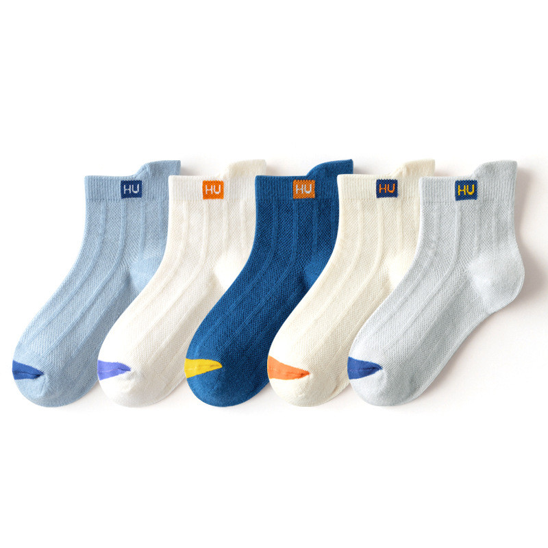 ถุงเท้ากีฬาเด็กผู้ชาย ผ้าฝ้ายบาง ระบายอากาศได้ดี