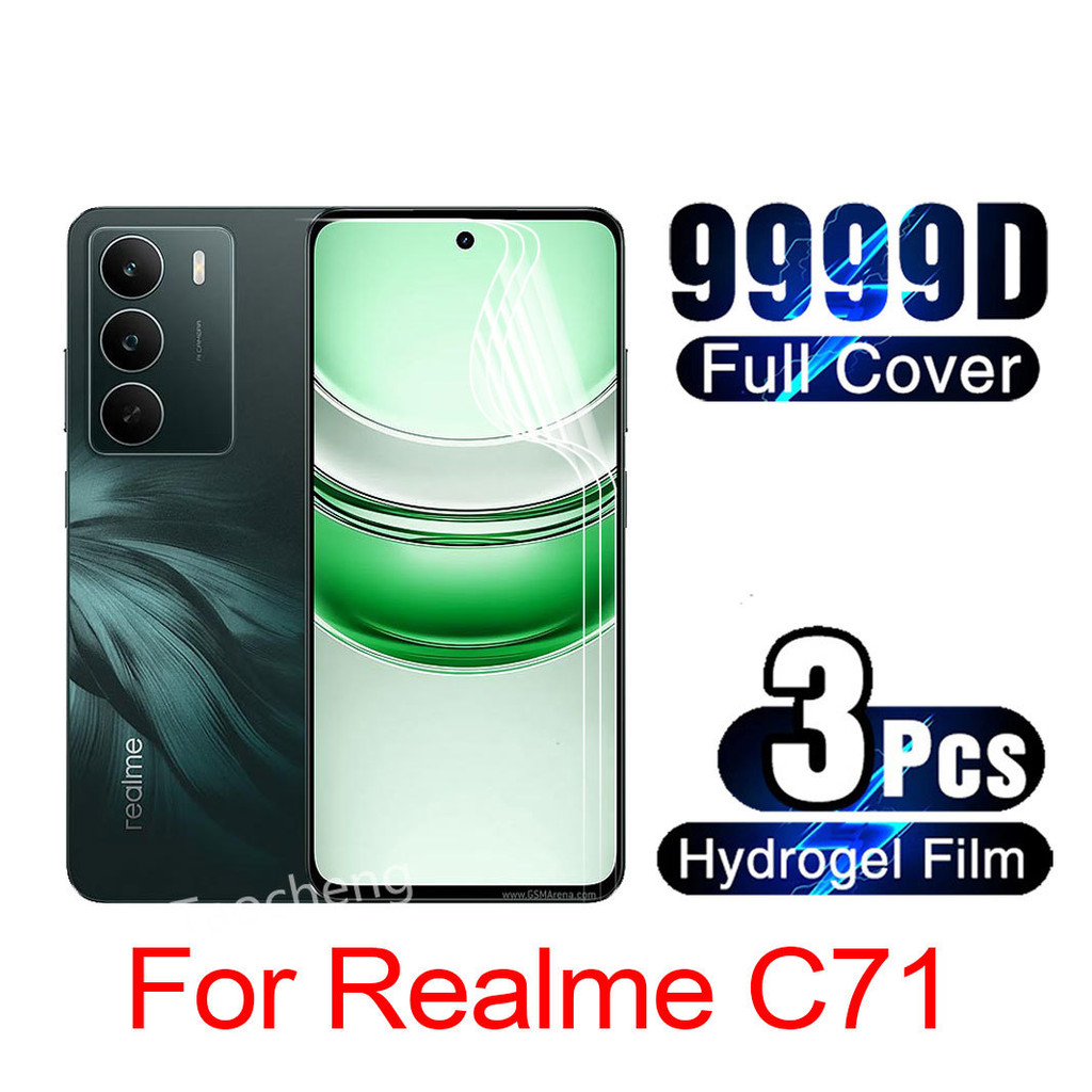 3 ชิ้นฟิล์มไฮโดรเจลสําหรับRealme C71 C 71 RealmeC71 4G 2025 ฟิล์มป้องกันแบบนุ่มฝาครอบใสป้องกันหน้าจอ