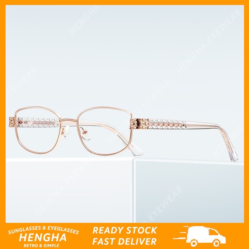 (HENGHA) กรอบโลหะแว่นตาตาแมว TR90 พร้อม Core Temple แว่นตาอ็อปติคอลคุณภาพสูง