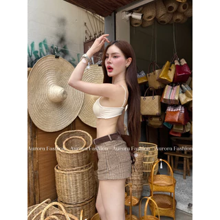 Aurora🛒พร้อมส่ง🚚 (รูปถ่ายจากงานจริง) บราสายเดี่ยว มีฟองน้ำในตัว ยืดพอดีตัวสีพื้น