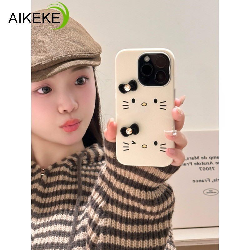 น่ารัก 3D Bow Hello Kitty เคสโทรศัพท์สําหรับ Redmi A5 4G 14C A3 Pro A4 5G 13C 14R 13R 13R 13 12 12R 