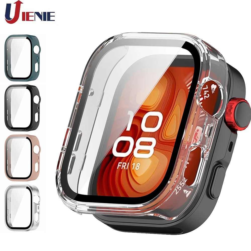 นาฬิกาฝาครอบป้องกันสําหรับ Huawei Watch Fit4/ Fit 4Pro กรอบ PC แบบแข็งแก้วเต็มรูปแบบกรณีสําหรับ Huaw