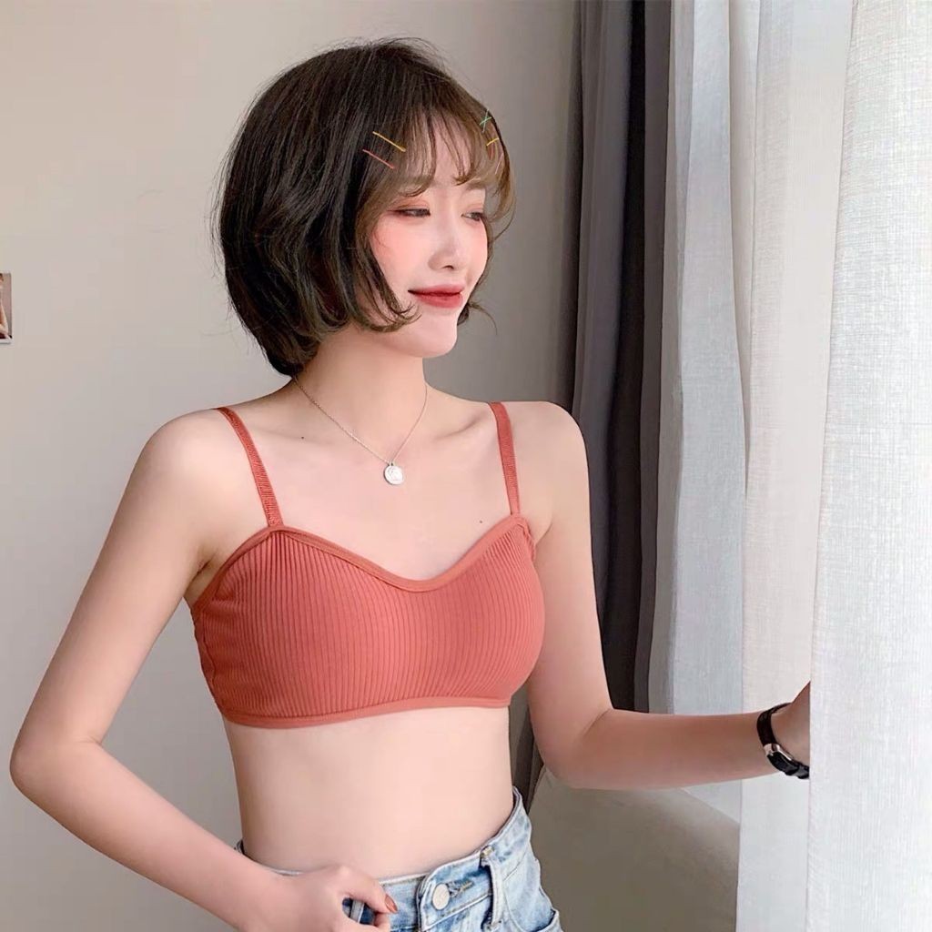 ZZ HOME01  สปอร์ตบรา ชั้นในสตรี ผ้าร่อง ฟองน้ำถอดได้ ผ้านิ่มยืดหยุ่นตาตัว มาใหม่ - รูปที่ 4