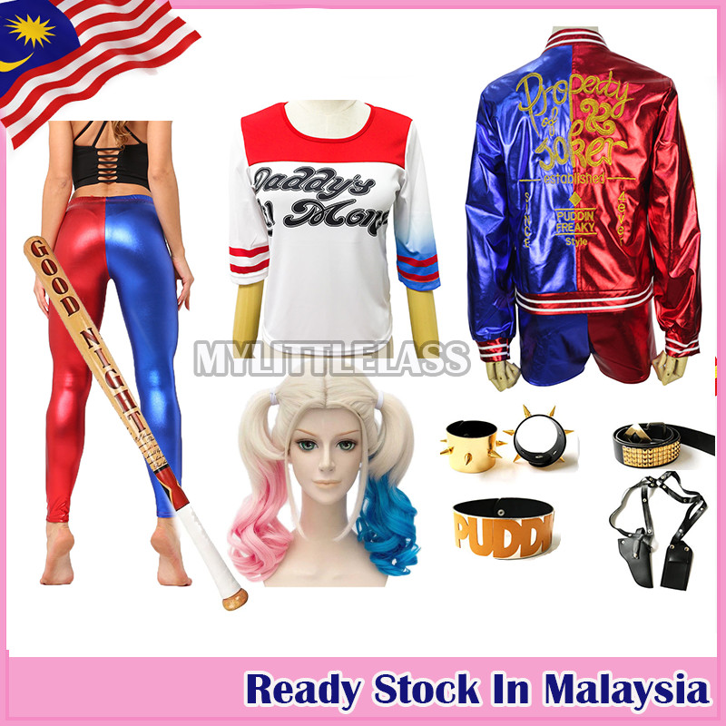 MYLITTLELASS Kossum Harley Quinn ผู้หญิงผู้ใหญ่ผู้ใหญ่ชุดแฟนซีฮาโลวีน Suicide Squad