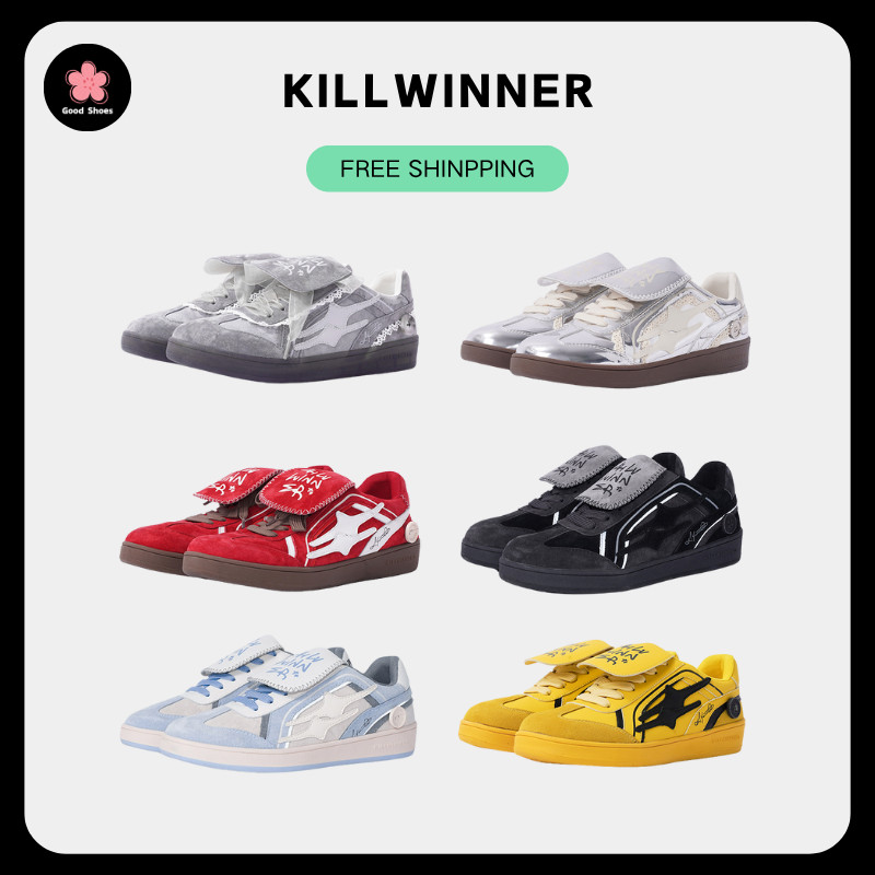 KILLWINNER [พร้อมส่ง] Grey Lace Flats Casual Shoes รองเท้าลำลองแบบมีเชือกสีเทา