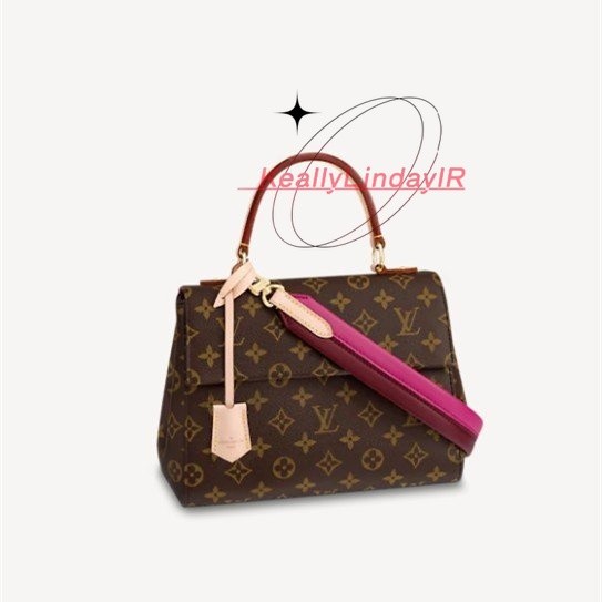 (LV M42738) Louis Vuitton Cluny BB สีทราย-ชมพูกุหลาบ / สายสะพายยาว / ใช้งานได้ 2 แบบ (สะพายบ่า-ถือ) 