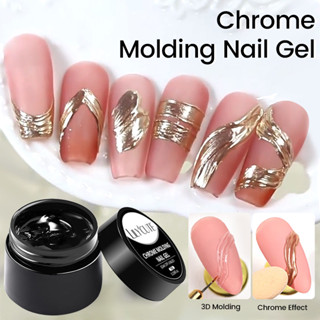 Semi-Solid Modeling Gel ยาทาเล็บภาพวาดโลหะ 3D เล็บแกะสลัก Rh…