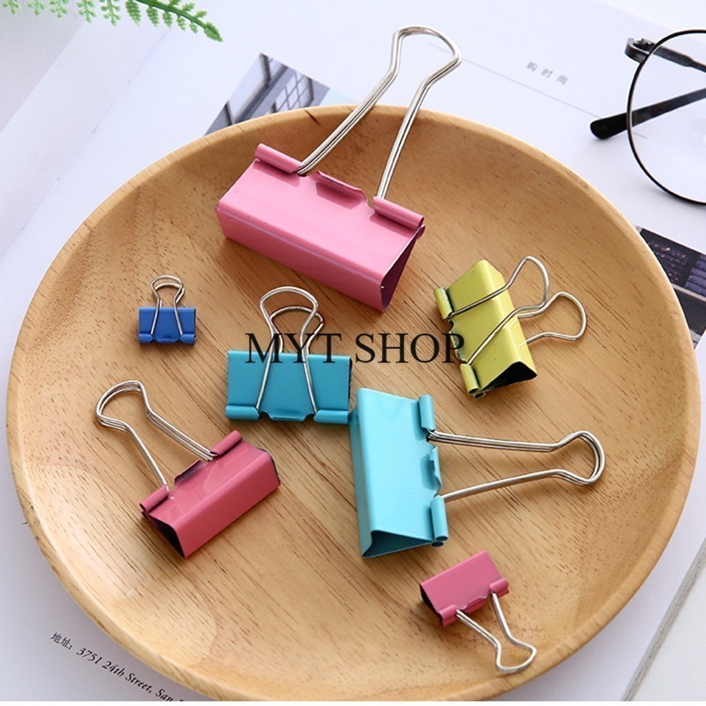 คลิปหนีบกระดาษ คลิปหนีบ2ขา ยกกล่อง คลิบหลากสี คลิปหนีบเอกสาร 15/19/25/32/41/51mm พร้อมส่งในไทย