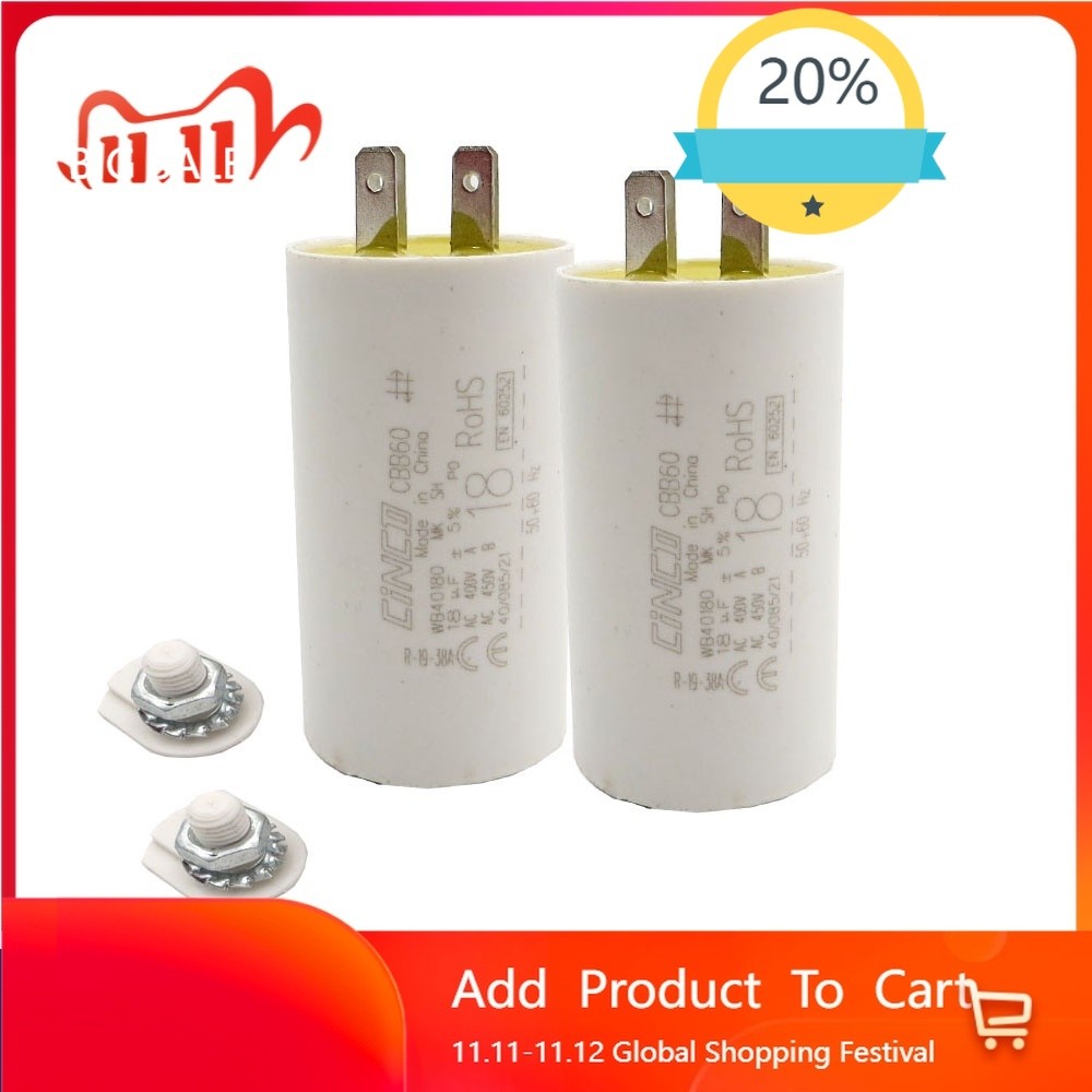 ZLAZ 2pcs 4.5 5 6 7 8 9 10 12 12.5 14 15 16 18 20 25 30 35 40 45 50 UF MFD MF มอเตอร์ 450V Multifix 