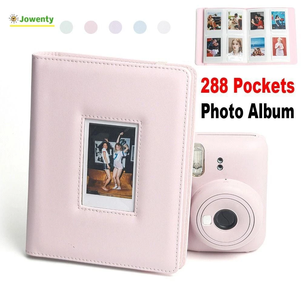 อัลบั้มรูปกล้องทันที, 288 กระเป๋าตั๋วโรงภาพยนตร์ 3 นิ้วที่เก็บรูปภาพ, การ์ดหนัง PU ความจุขนาดใหญ่สําหรับ Fujifilm Instax Mini 12/11/9