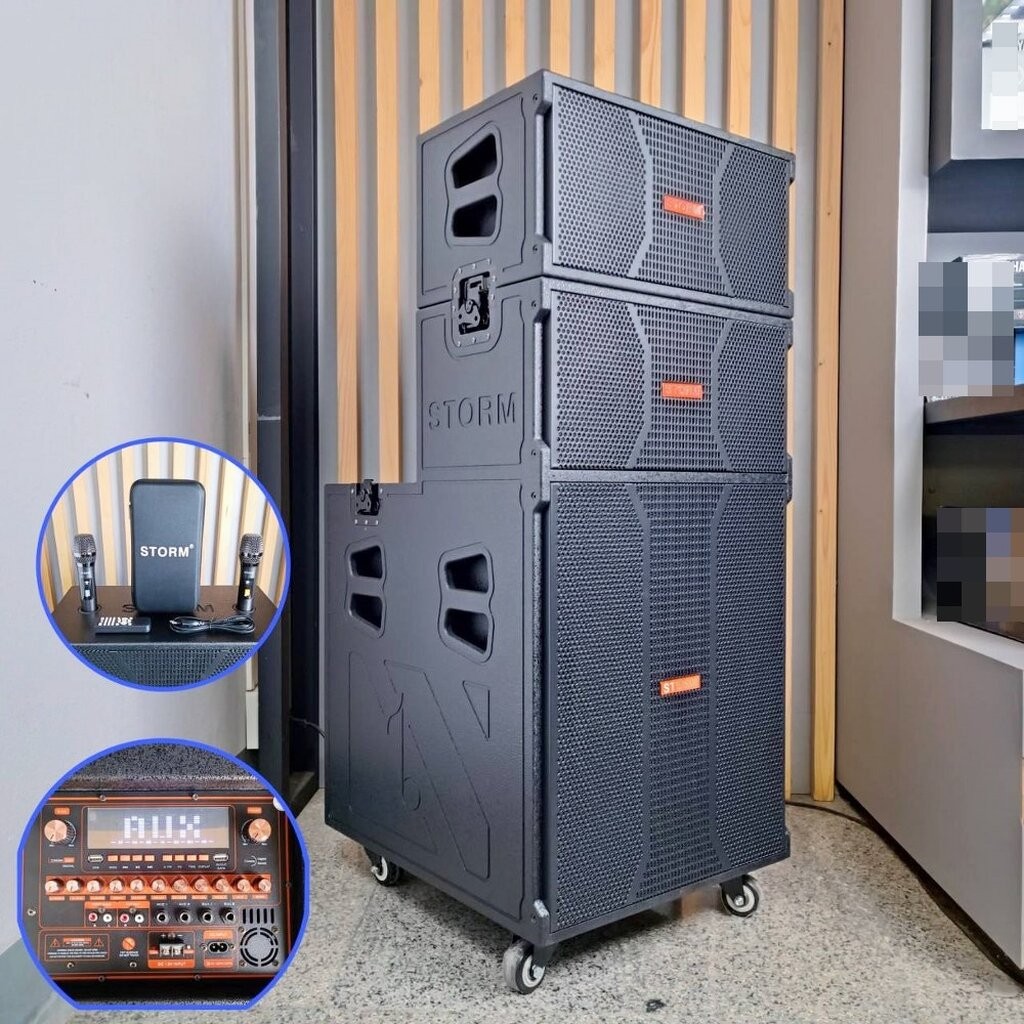 STORM RM-V6118 ชุดลำโพง ซับ15นิ้ว กลาง8นิ้วx2 พร้อมไมค์ลอย มีแบตในตัว ชาร์จแบตได้ Bluetooth MP3/USB RM V6118 RMV6118 …