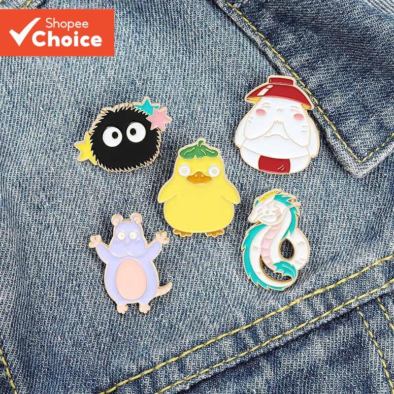 การ์ตูนอะนิเมะเคลือบ Pin Spirited Away Badge เข็มกลัด Lapel Pin Gi fts สําหรับคนรักอะนิเมะ
