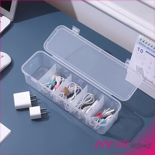 Fresh กล่องเก็บของอเนกประสงค์ เก็บสายชาร์ทมือถือ กล่องจัดระเบียบ ขนาดกลางโปร่งใส 1 ชิ้น Storage box