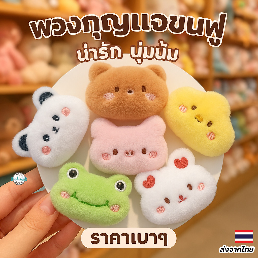 เข็มกลัดติดกระเป๋าแฟชั่นรูปสัตว์น่ารัก กบ หมี แมว กระต่าย สไตล์เกาหลี DIY เครื่องประดับสุดฮิต
