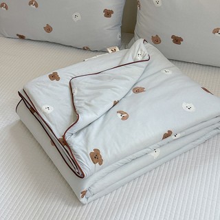 ชุดการ์ตูนน่ารักถักผ้าฝ้ายฤดูร้อนผ้านวมผ้าห่มบางสําหรับเด็กน…