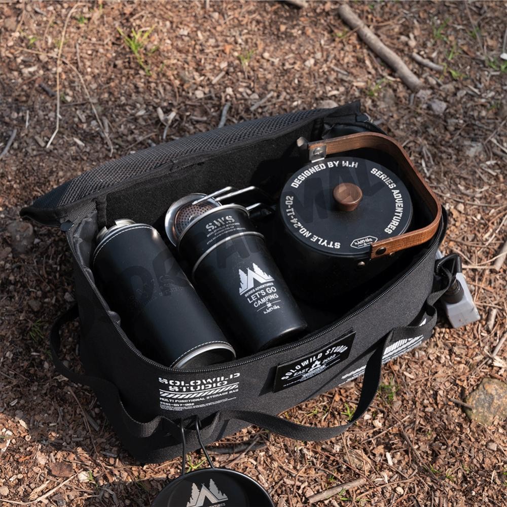 กระเป๋าเก็บของสำหรับการตั้งแคมป์ กระเป๋าใส่อุปกรณ์รับประทานอาหารความจุขนาดใหญ่สำหรับกิจกรรมในครอบครัว - รูปที่ 7