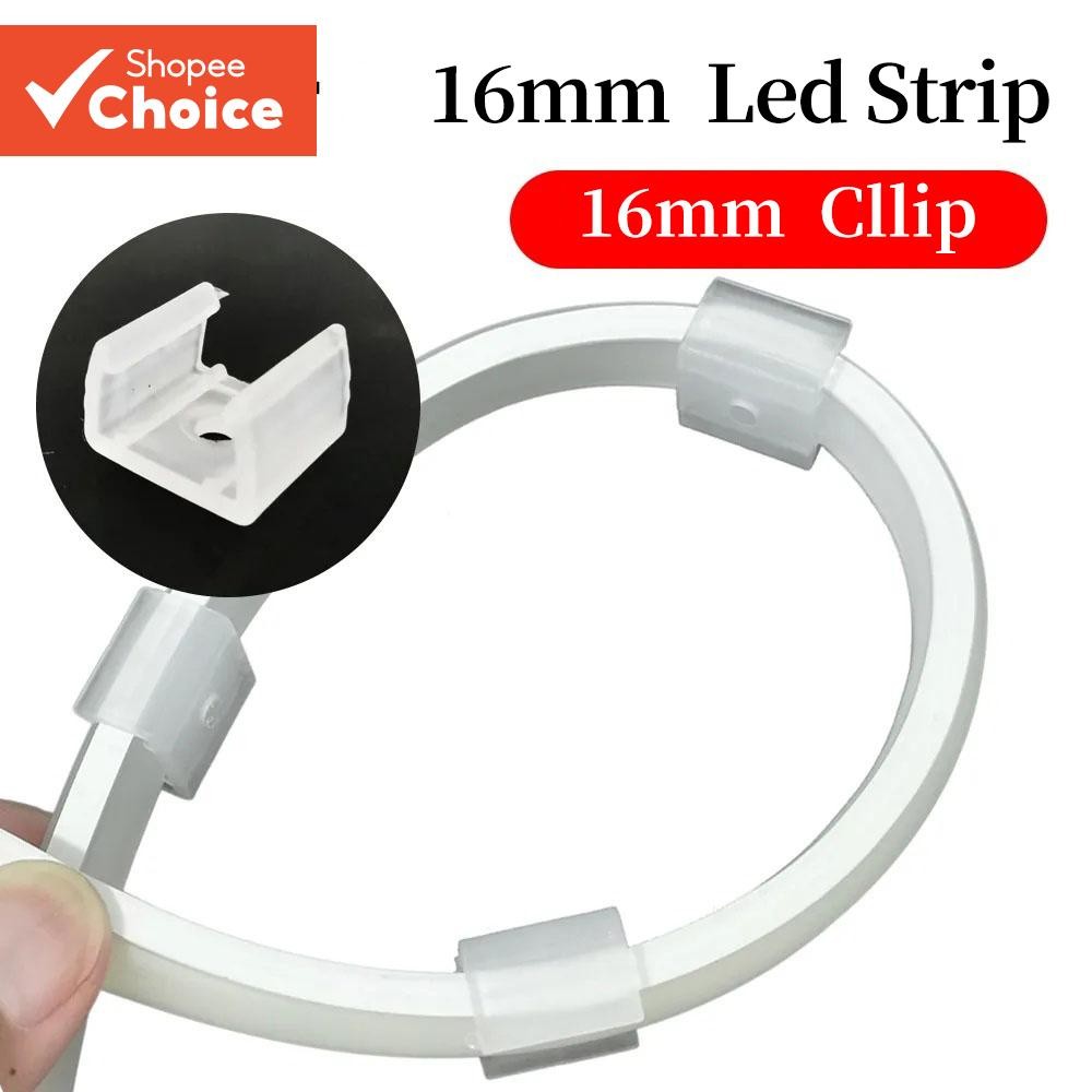 Led Strip Fix คลิปผู้ถือหัวเข็มขัดพลาสติก, มีให้เลือก 6 มม. 10 มม. 16 มม., สําหรับ 220V Cob และ Neon ไฟยืดหยุ่น 30 ชิ้น