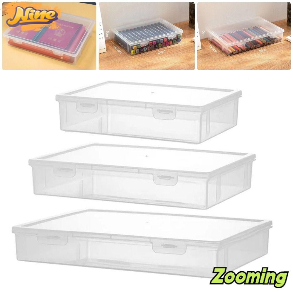 ZOOMING 1 ชิ้น A4 A5 แฟ้ม, อุปกรณ์การเรียนโฮมออฟฟิศภาชนะเก็บเอกสารพลาสติก, กล่องแฟ้มกันฝุ่นโปร่งใสมัลติฟังก์ชั่น