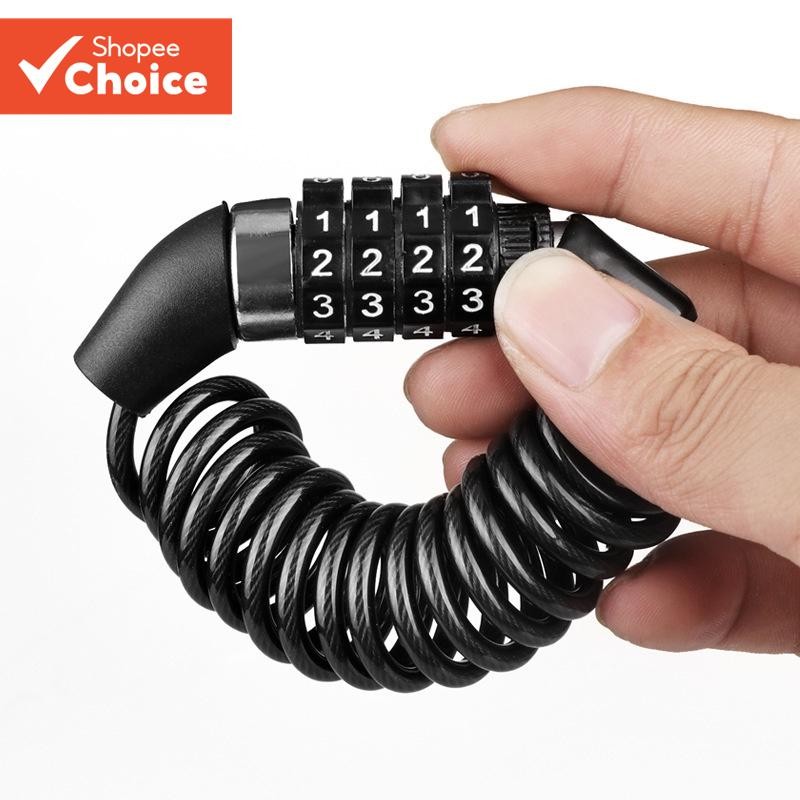 ล็อคจักรยาน Anti-Theft รหัสตัวเลข โซ่ 140 ซม. สําหรับหมวกกันน็อคและกระเป๋าเป้สะพายหลัง