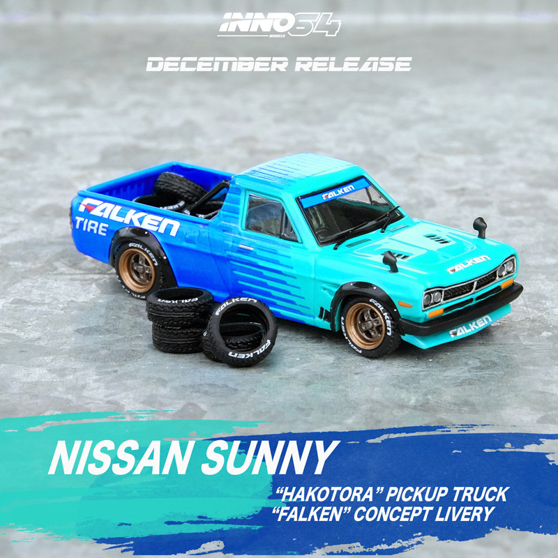 INNO FALKEN FALKEN ภาพวาด 1: 64 Nissan SUNNY Sunshine HAKOTORA รถกระบะรุ่นรถ