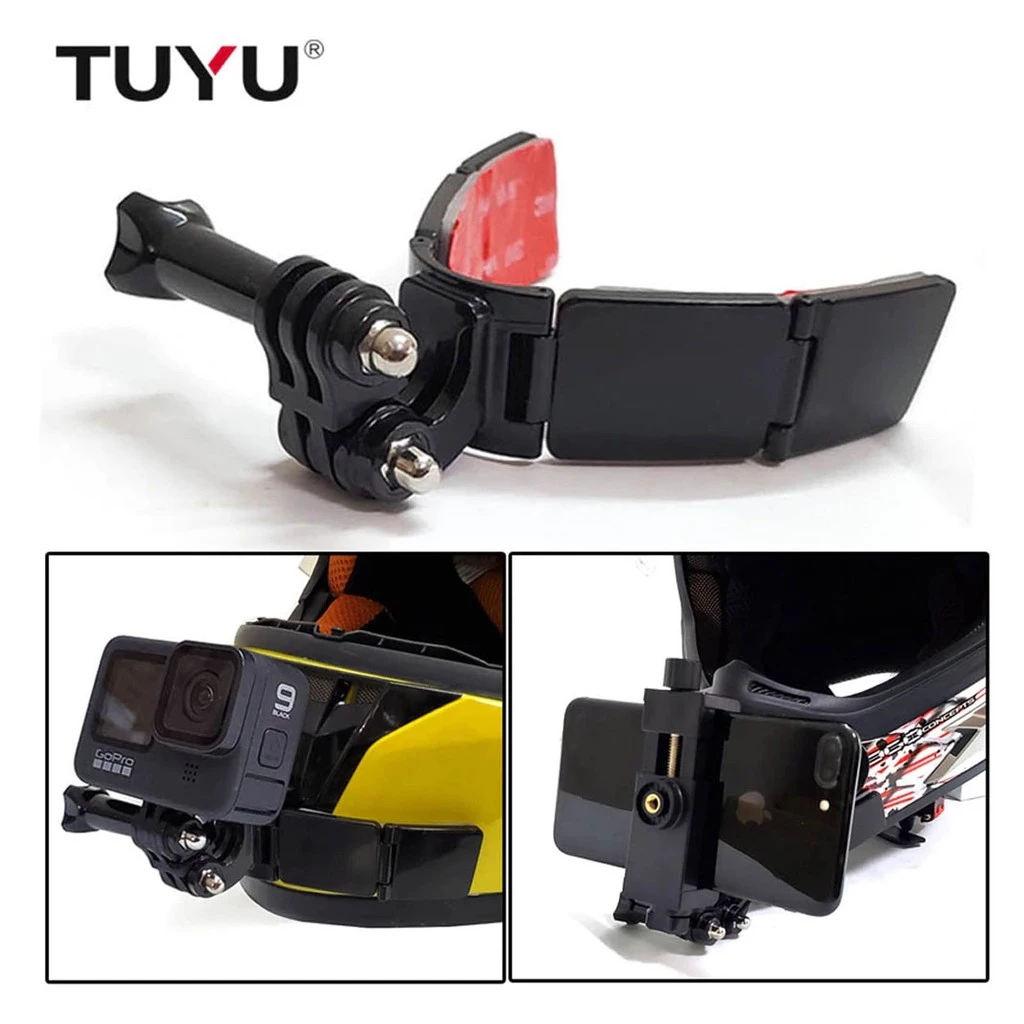 ที่ติดหมวกกันน๊อค+กาว 3M ติดหมวก สำหรับกล้อง Action Camera V Shape Helmet Chin Mount Holder for  Camera Accessories thumbnail 3