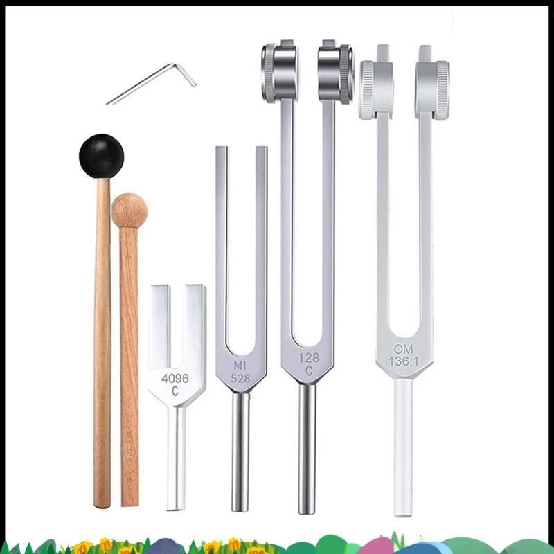 ชุดส้อมปรับ Super 4 ชิ้น (128Hz, 136.1Hz, MI 528Hz, 4096Hz),สําหรับ Healing Chakra,Sound Therapy,Rel