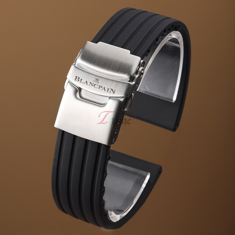 18/19/20/21/22/23/24 มม.สายนาฬิกาซิลิโคนสําหรับ Blancpain Fifty Fathoms สําหรับ Blancpain X S-Watch ห้ามหาสมุทร Fathoms นาฬิกาสร้อยข้อมือ 22 มม.