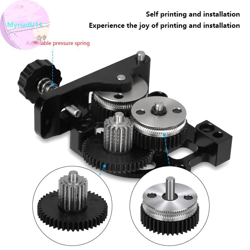MyriadU เหล็กแข็งลดเกียร์มอเตอร์ความเร็วสูงสําหรับ CR10 CR-10S Ender3 V2 HGX LITE Extruder Dual Gear