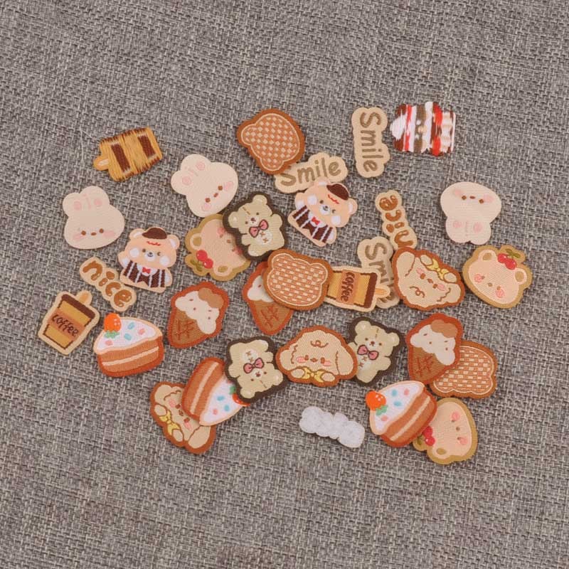 30 pcs 20-30 มม. ดอกไม้ สุนัข ปักแพทช์สำหรับอุปกรณ์เย็บผ้า เสื้อผ้า Appliques DIY Handmade Embellishment CP3798