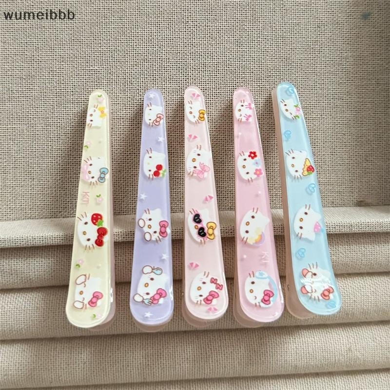 Wumeibbb Candy Color KT Cat Barrette, ญี่ปุ่น Minimalist Duckbill กิ๊บติดผมสำหรับสาว TQ