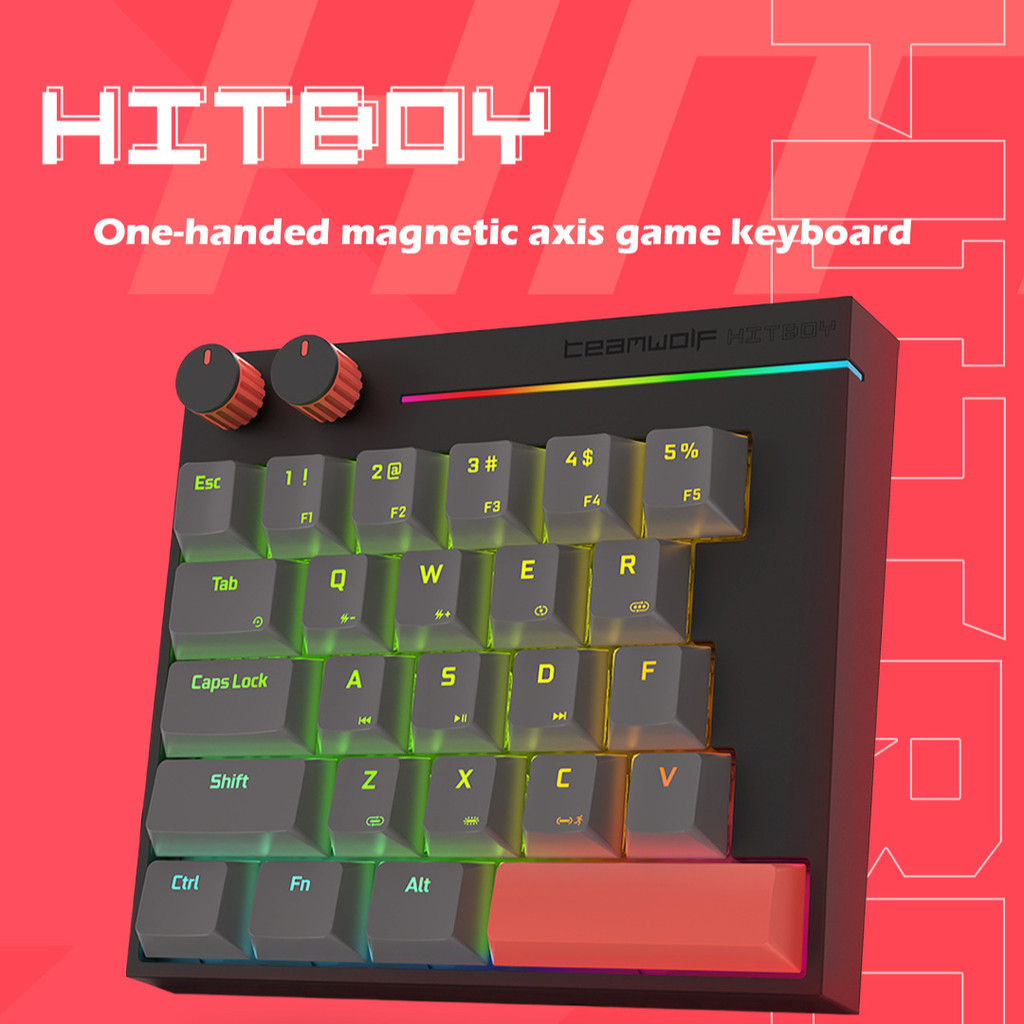 2025!!! Hitboy HK25 สวิตช์แม่เหล็กคีย์บอร์ดแบบกลไกแบบมีสาย RGB Backlit คีย์บอร์ดมือเดียว Gateron สวิ