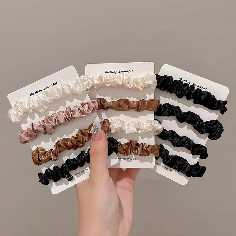 8 ชิ้นชุด Scrunchie แฟชั่นเกาหลีผมหางม้าสวยผม Tie ลําไส้ขนาดเล็ก Band Getah Rambut อุปกรณ์เสริมผม