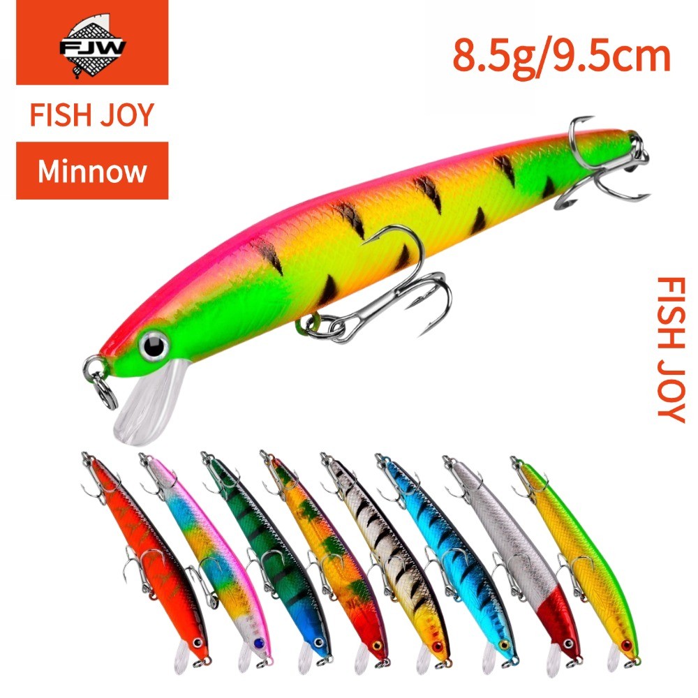 F3 ตกปลา ปลาปลอม เหยื่อเรืองแสง 3D ตาปลา สีสันสดใส ลายพราง ลายสาดสี ปลายแหลม สะพานเหยื่อ