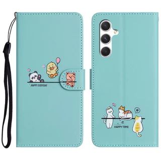 เคส Case for Samsung Galaxy A17 A27 A37 A57 A07 A06 A16 A26 A36 A56 A15 A25 A35 A55 A14 A34 A54 A13 A23 A33 A53 A52 5G A04 A04s เคสโทรศัพท์หนังฝาพับพร้อมช่องใส่บัตรสําหรับ Cartoon Wallet PU Leather Cover With Card Slots Soft TPU Shell Strap DWLY