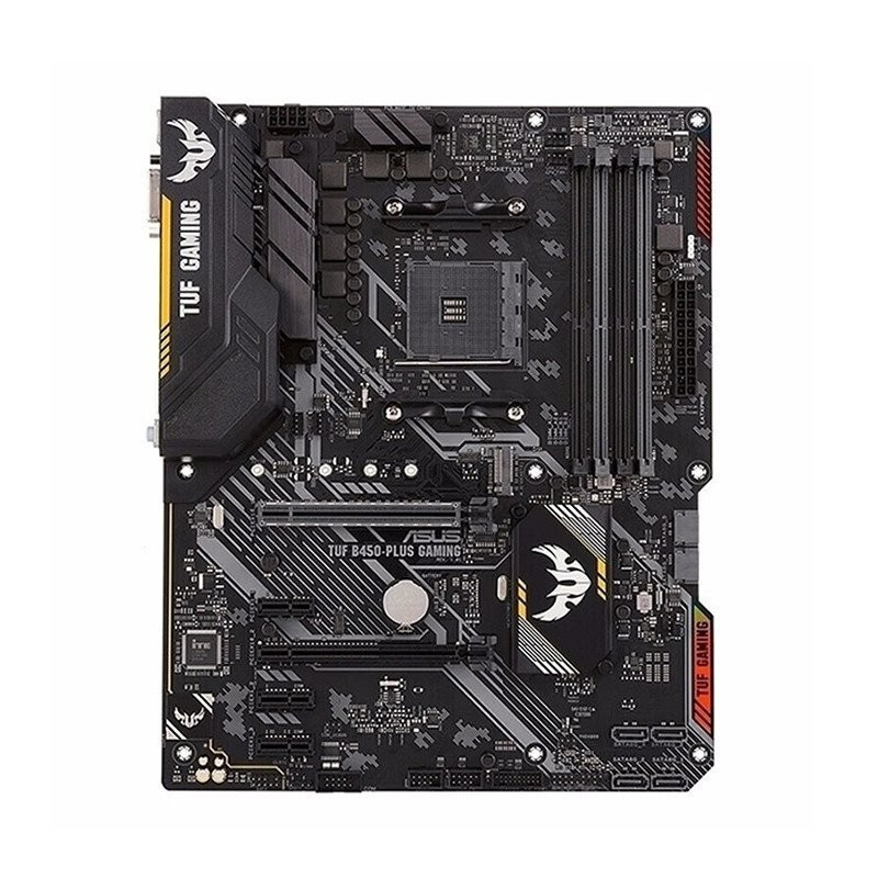 (มือสอง) เมนบอร์ด ASUS TUF B450M-PLUS GAMING ซ็อกเก็ต AM4 4xDDR4 DIMM ใช้ชิปเซ็ต AMD B450 Micro ATX 