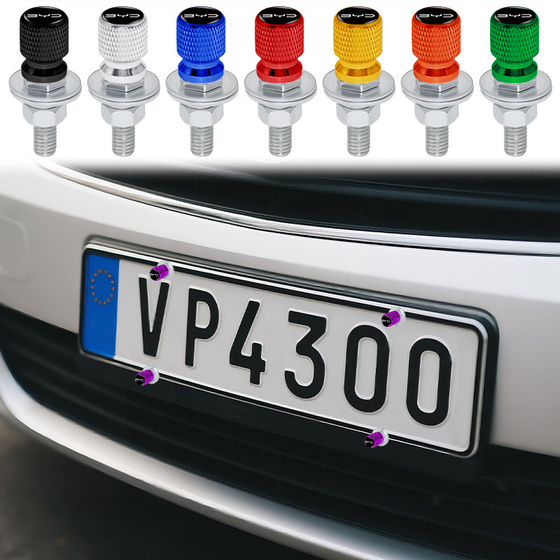 2/4pcs Auto เกลียวโลหะคงที่ Bolt รถจักรยานยนต์ป้ายทะเบียนสกรูสําหรับ BYD Atto 3 หยวน Plus F3 E6 F0 G