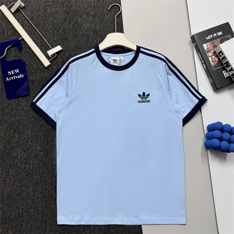 ผ้าฝ้าย 100% โลโก้ปักเสื้อยืดผู้ชายลําลองหลวมรอบคอ ระบายอากาศได้ เสื้อยืดแขนสั้น