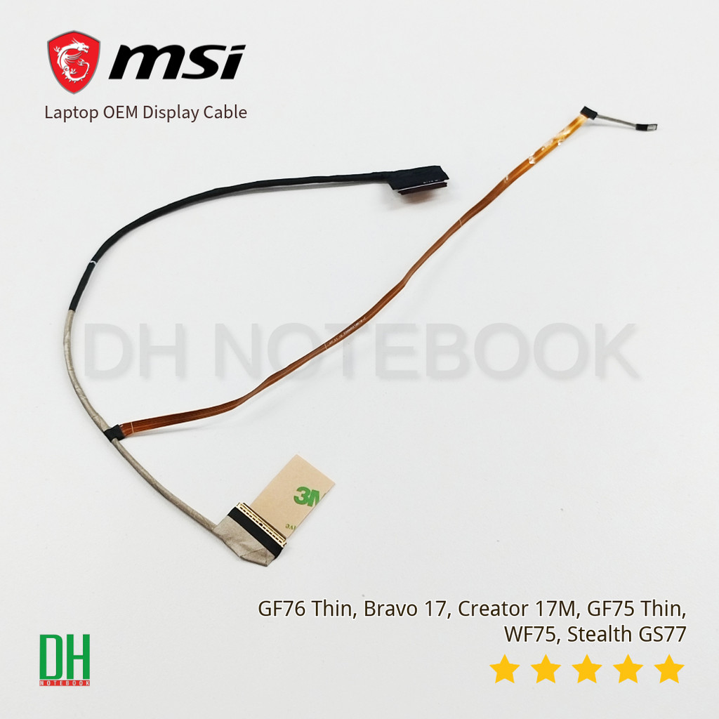 สายแพรจอโน๊ตบุ๊ก MSI สำหรับ GF76 Thin, Bravo 17, Creator 17M, GF75 Thin, WF75, Stealth GS77 อะไหล่ OEM คุณภาพสูง 40-Pin