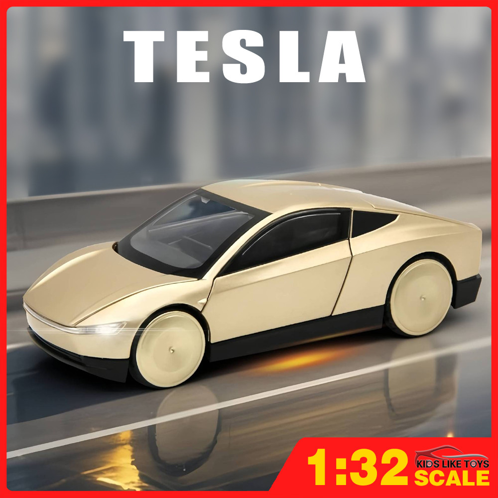 KLT 1:32 Tesla Robotaxi Diecast รุ่นรถยนต์ของเล่นคอลเลกชันของขวัญสําหรับเด็กเด็กผู้หญิง