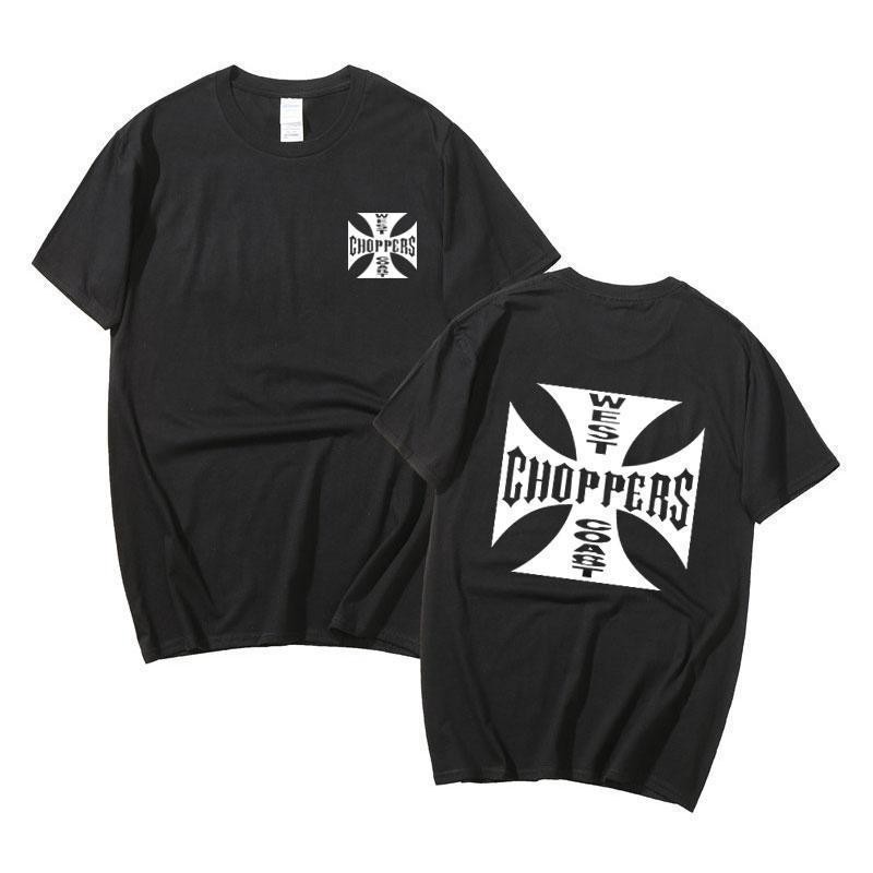 เสื้อยืดแขนสั้นผู้ชายและผู้หญิงลำลอง,คอวี,พิมพ์ลาย West Coast Chopperแฟชั่นฤดูร้อนUnisex เสื้อยืดคอก