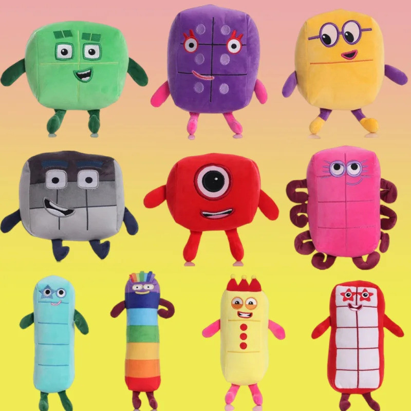 Anime Numberblocksed Plush 14-18cm Doll Toys Educational Stuffed Movie Anime Kids Early Childhood Bi