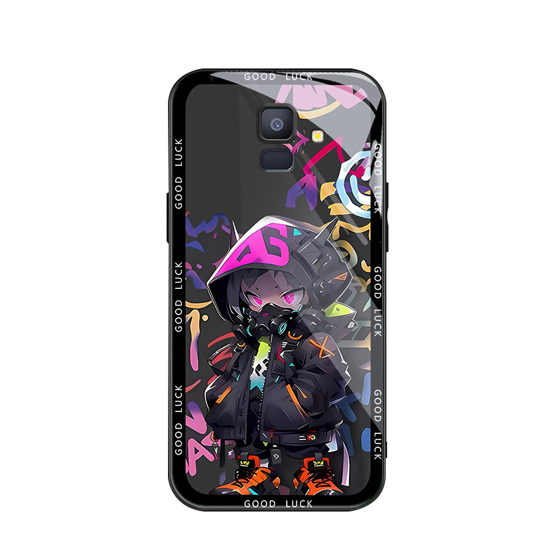 สําหรับ Samsung Galaxy A8 Plus 2018 , Masked graffiti, บุคลิกภาพอินเทรนด์, เคสป้องกันโทรศัพท์ป้องกันการตก