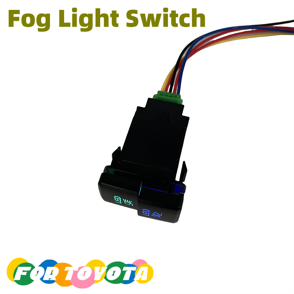 ใหม่ยี่ห้อใหม่ Dual ปุ่มรถหมอกสําหรับ Toyota FJ/Land Cruiser Prado 4Runner Tacoma สีฟ้าสีเขียวตัวบ่ง